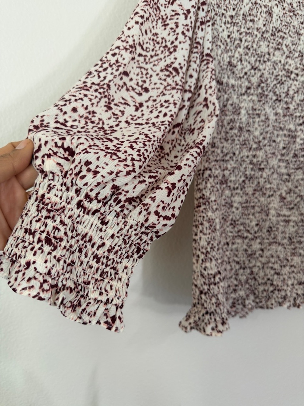 Express Leopard Smocked Top - Picture 2 of 2